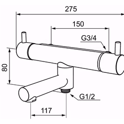 Badkarsblandare Mora INXX A2