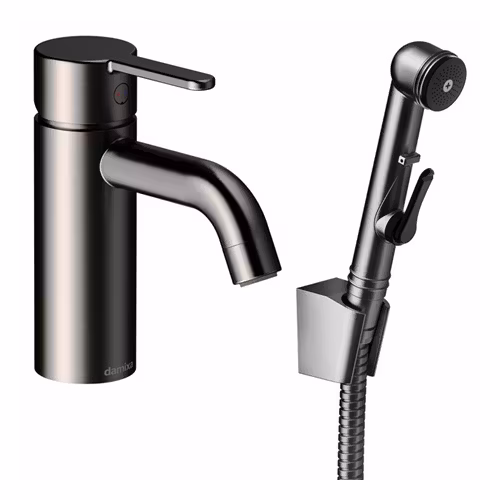 Tvättställsblandare Damixa Small med Sidodusch Borstad Grafitgrå pvd