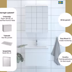 Möbelpaket Svedbergs Poem 60x35 1 låda med Spegelskåp