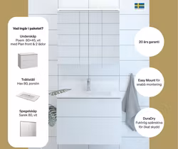 Möbelpaket Svedbergs Poem 80x45 2 lådor med Spegelskåp
