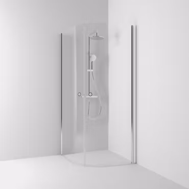 Duschpaket Svedbergs Skoga Aluminium Blank Halvrund 90x90