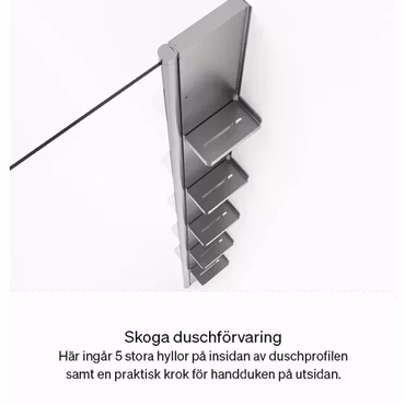 Duschpaket Svedbergs Skoga Aluminium Blank Halvrund 90x90