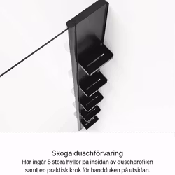 Duschpaket Svedbergs Skoga Svart Rak 90x90