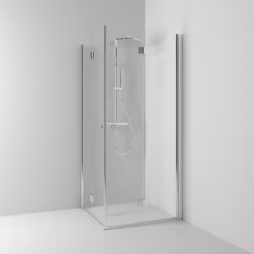 Duschpaket Svedbergs Skoga Aluminium Blank Vikhörn 90x90