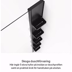 Duschpaket Svedbergs Skoga Svart Vikhörn 90x90