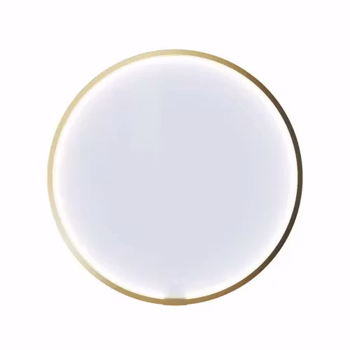 Dansani Moon spegel Ø75 cm Mässing med ram, belysning och ljusstyrning