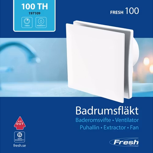 Badrumsfläkt Fresh 100 TH