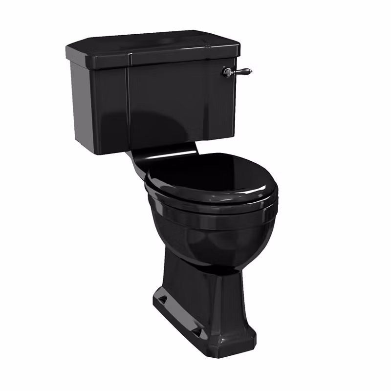 Toalett Burlington Svart med Bred Cistern