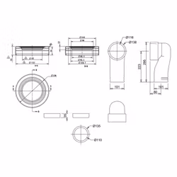Porslinsvinkel Burlington till Toalett