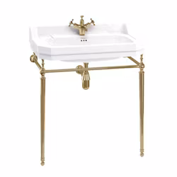 Tvättställ Burlington Edwardian 80 cm med Handfatsställ Gold