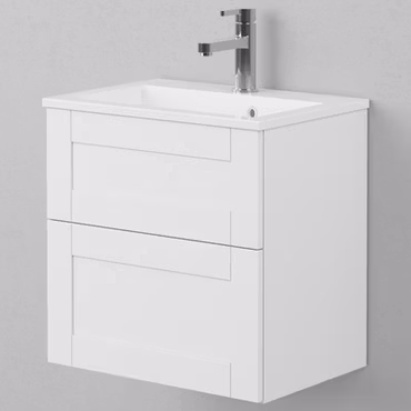 Tvättställsskåp INR Viskan Classic 50, Premium White/Stenkomposit