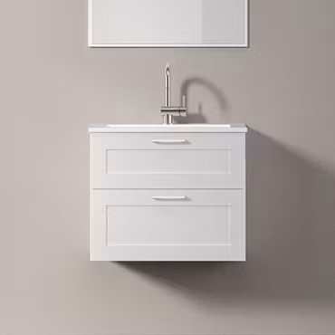 Tvättställsskåp INR Viskan Classic 60, Premium White/Stenkomposit