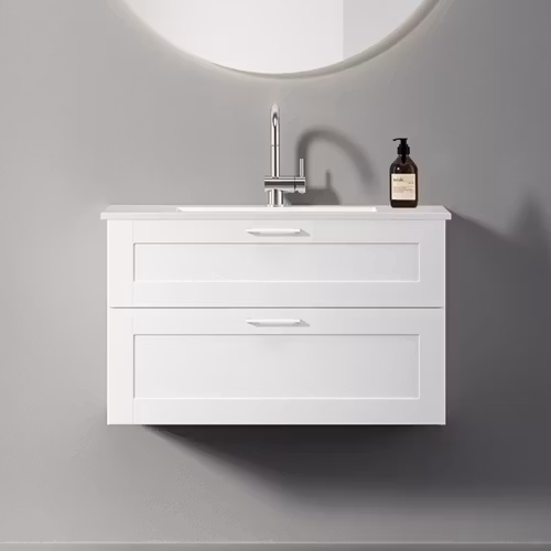 Tvättställsskåp INR Viskan Classic 80, Premium White/Stenkomposit