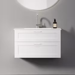 Tvättställsskåp INR Viskan Classic 80, Premium White/Stenkomposit