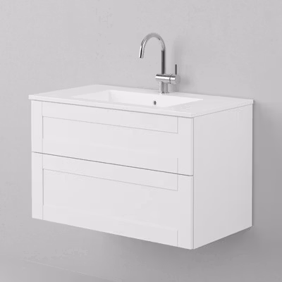 Tvättställsskåp INR Viskan Classic 80, Premium White/Stenkomposit