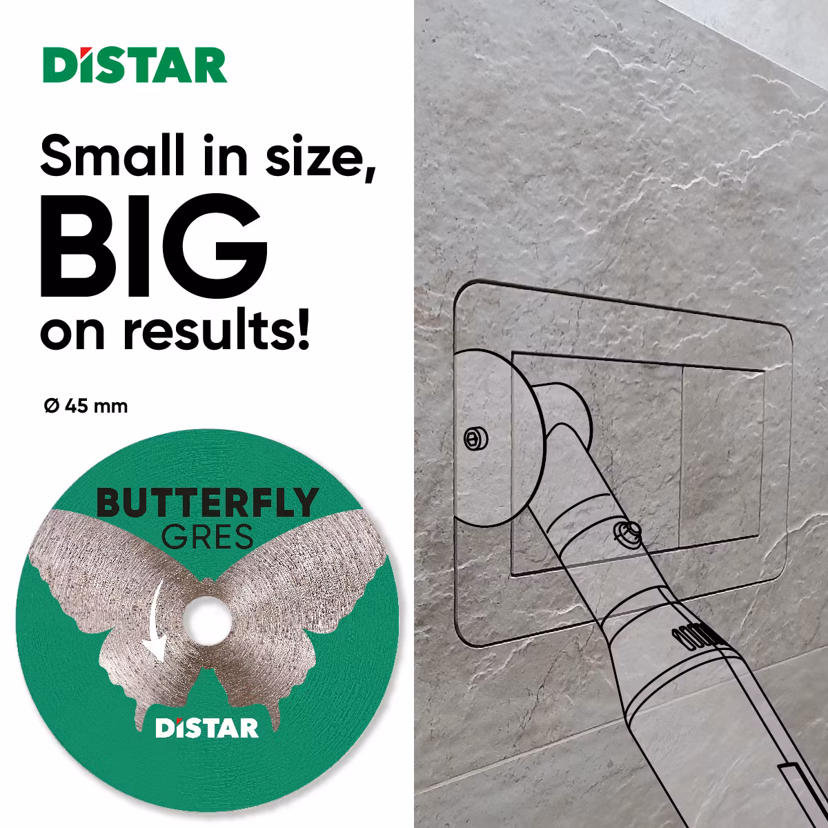 Diamantklinga Distar Butterfly med Förlängning Ø45