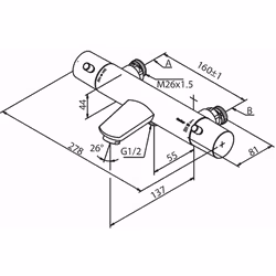 Badkarsblandare Damixa Osier 100 Thermixa  160 cc