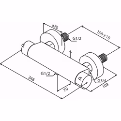 Duschblandare Damixa Iris 150 cc