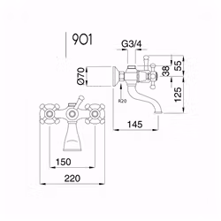 Badkarsblandare Bugnatese Lady 901