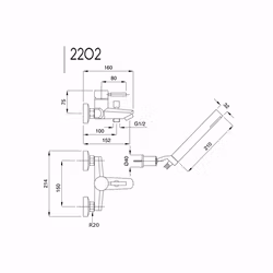 Badkarsblandare Bugnatese Kobuk 2202