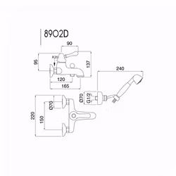 Badkarsblandare Bugnatese Denver 8902D