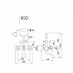 Badkarsblandare Bugnatese Princeton 800