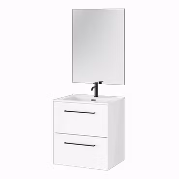 Möbelpaket Tiger Reef Högblank Vit 60 cm med Spegel