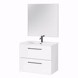 Möbelpaket Tiger Reef Högblank Vit 80 cm med Spegel