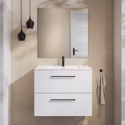 Möbelpaket Tiger Reef Högblank Vit 80 cm med Spegel