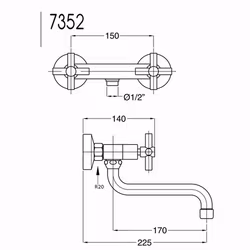 Väggblandare Bugnatese Rodos 7352
