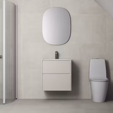 Möbelpaket Ifö Sense Modern 60 med 2 Lådor med Spegel Oval
