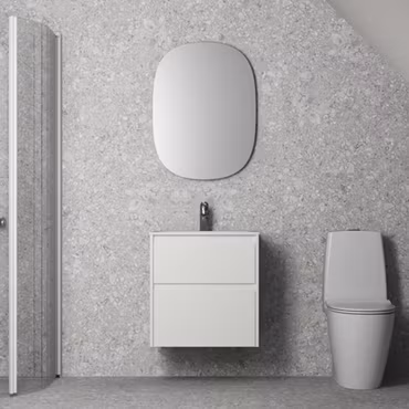 Möbelpaket Ifö Sense Modern 60 med 2 Lådor med Spegel Oval