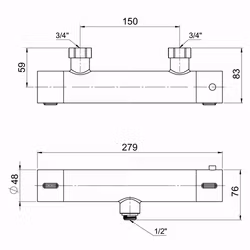 Duschblandare Strand Stainless Titan TI-300N 150 CC