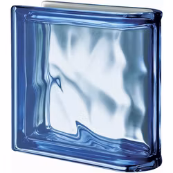 Glasblock Seves Metallic Enkelt Ändblock Blå