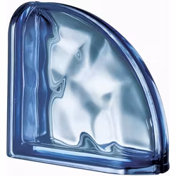 Glasblock Seves Metallic Dubbelt Ändblock Blå