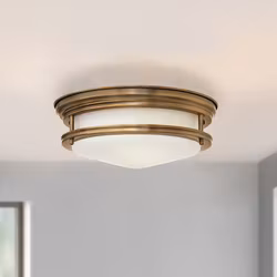 Taklampa Elstead Lighting Teign Large Mässing Frostat Glas