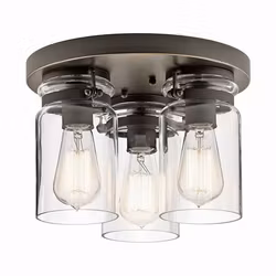 Taklampa Elstead Lighting Brinley Brons Tre Ljuskällor