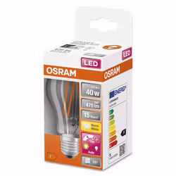LED-Lampa Osram (40) E27 Normal Sensor Klar Cl A 827