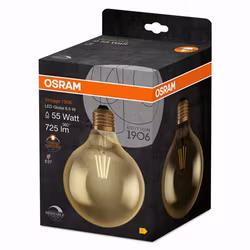 LED-Lampa Osram (51) E27 824 Vintage 1906 Retro Glob Dimbar Klar Gold 6.5W