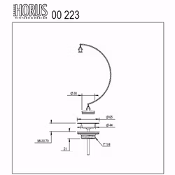 Bottenventil Horus 00.223 Med Kedja