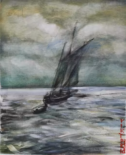 Segelbåt | 49 x 60 cm