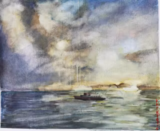 Svart skonare | 67 x 55 cm
