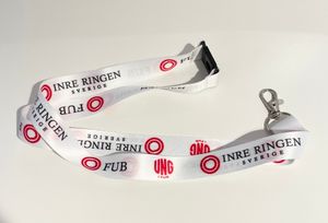 Nyckelband med FUB:s, Ung i FUB och Inre Ringens logga