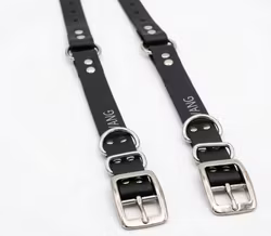 Fast hundhalsband i Biothane® med ring på mitten