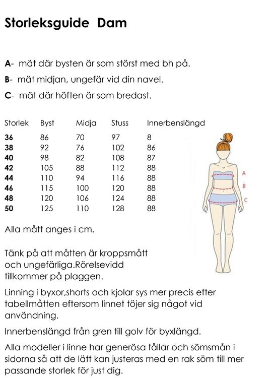 Blus Eva i certifierat linne. Sys i Sverige.