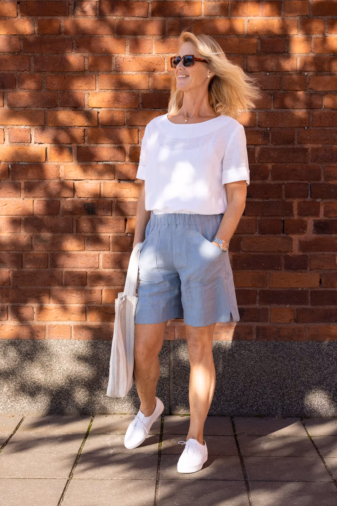 Shorts Kajsa i certifierat linne. Sys i Sverige.