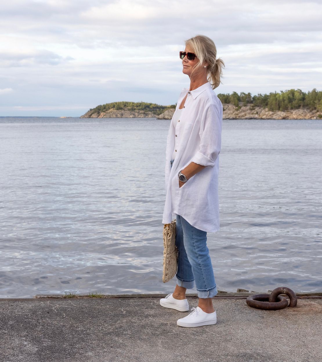 Skjortjacka Harriette i certifierat linne. Sys i Sverige.