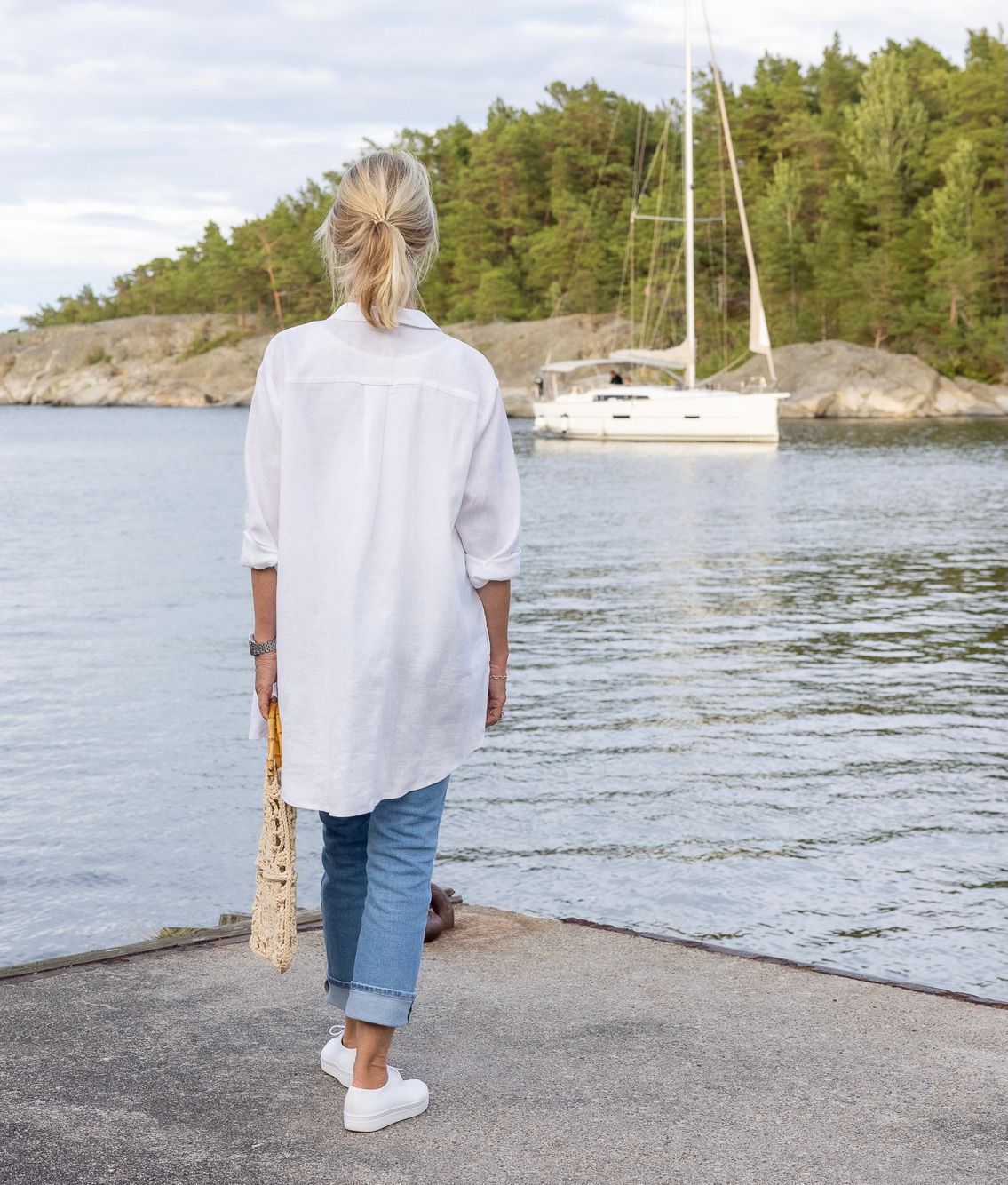 Skjortjacka Harriette i certifierat linne. Sys i Sverige.