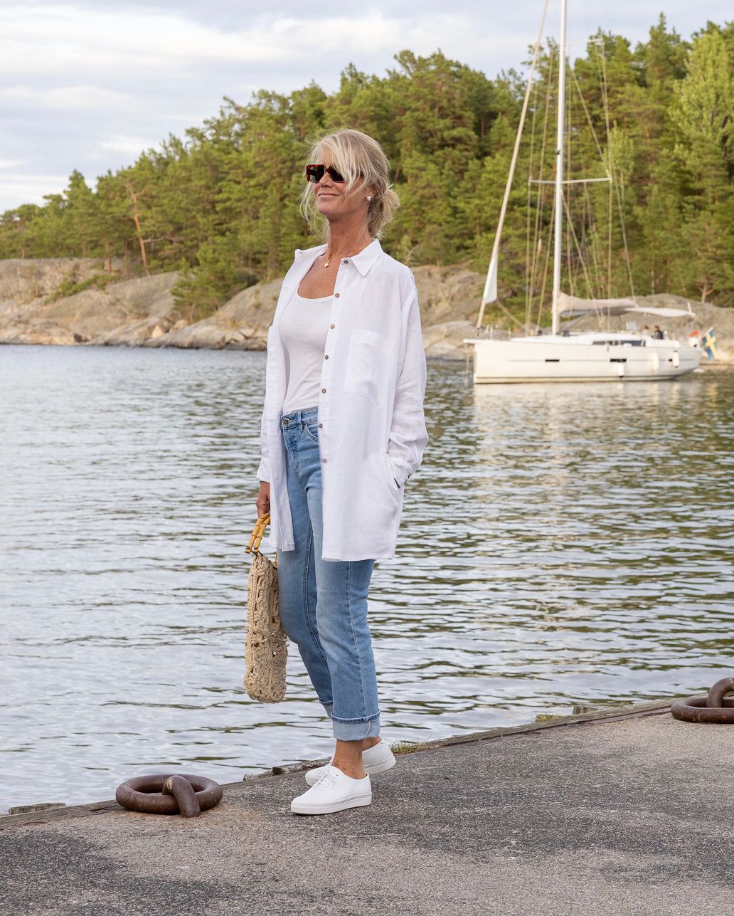 Skjortjacka Harriette i certifierat linne. Sys i Sverige.