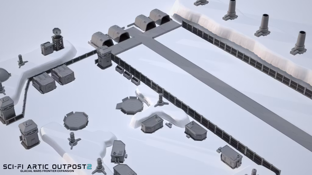 Sci-Fi Artic Outpost 2  - Glacier Landing Pad